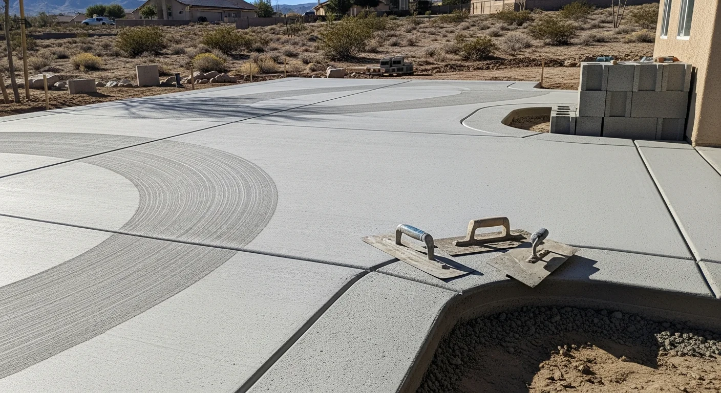 Concrete patio and block wall construction in Hesperia
